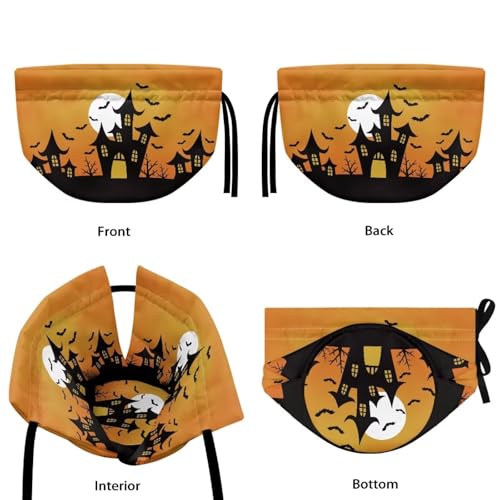 Image of Halloween Bats Moon Dust Cover with Drawstring, Dustproof Teapot Cozy Breakfast Warmer Tea Kettle Quilt for Home Kitchen Table, Red Christmas Decor
