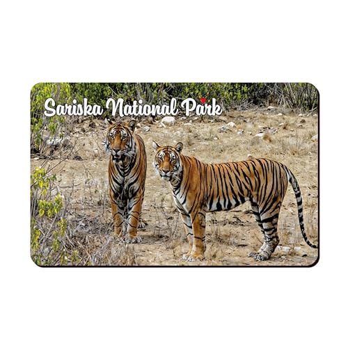 Image of Elegant Fridge Magnet with Themes |Rectangular Size Refrigerator Magnet with Magnetic Rubber Back | Pack of 1, 8.6cm X 5.4cm (Sariska National Park)