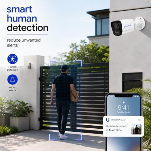 Image of UNICRON 3MP CCTV Camera for Home Outdoor & Indoor Security, Bullet Camera Full Duplex Two Way Audio, Color Night Vision, Mobile Connectivity Micro SD Storage