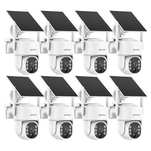 ANNKE 8Pack 4MP Solar Security Cameras Wireless Outdoor, 360° Pan