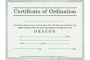 B & H Publishing Group Certificate Ordination Deacon Billfold Size 465444