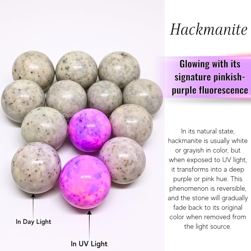 Image of Certified Hackmanite Crystal Ball for Meditation - Premium Crystal Vastu Items for Home and Feng Shui Items for Good Luck - Ideal for Pooja Supplies and Spiritual Practices (1.5 inch Inch)