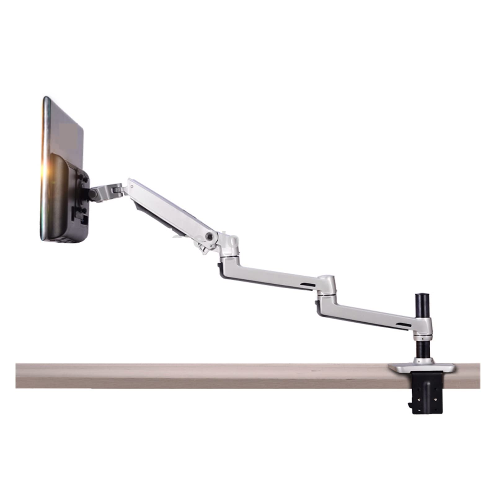 Cfwwsaq 1 Monitor Arm, Aluminum Full Motion Free Lifting Ultra Long Arm 0-38 Inch Led Lcd Monitor Holder Monitor Mount Bracket(Xsj8013c-Silver)