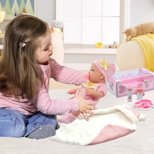 Muñeca bebé con accesorios y manta suave de 12 pulgadas miniatura 4