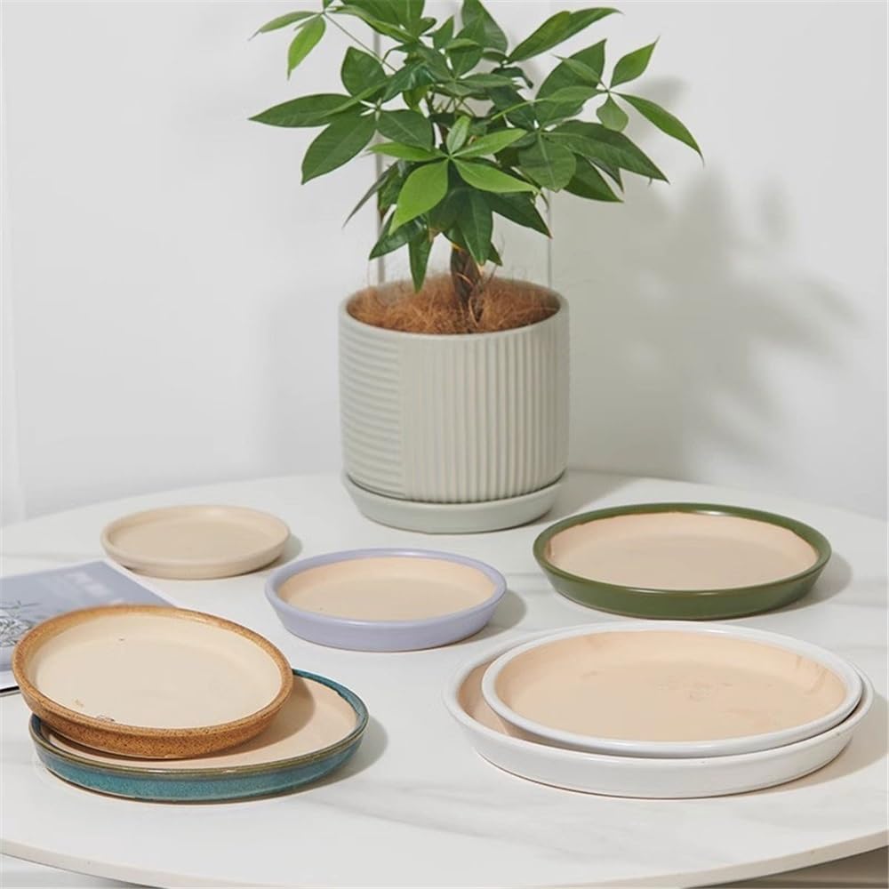 Versatile Sottovaso Rotondo in Ceramica for vasi da Fiori(Grijs)