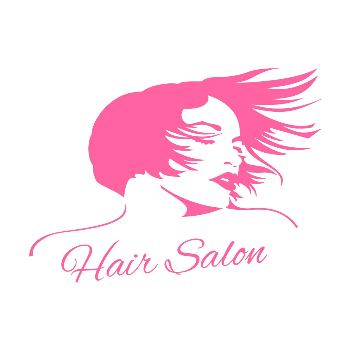 Hair Beauty Salon Girl Wall Decal Makeup Spa Nail Manicure Hairdress Haircut Wall Sticker Shop Large - 62x89cm