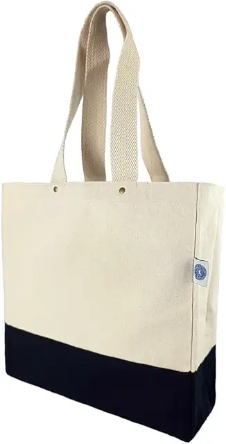 Elberfelder Leinencanvas Einkaufstasche - Robuste Jute Shopper mit Reißverschlussfach