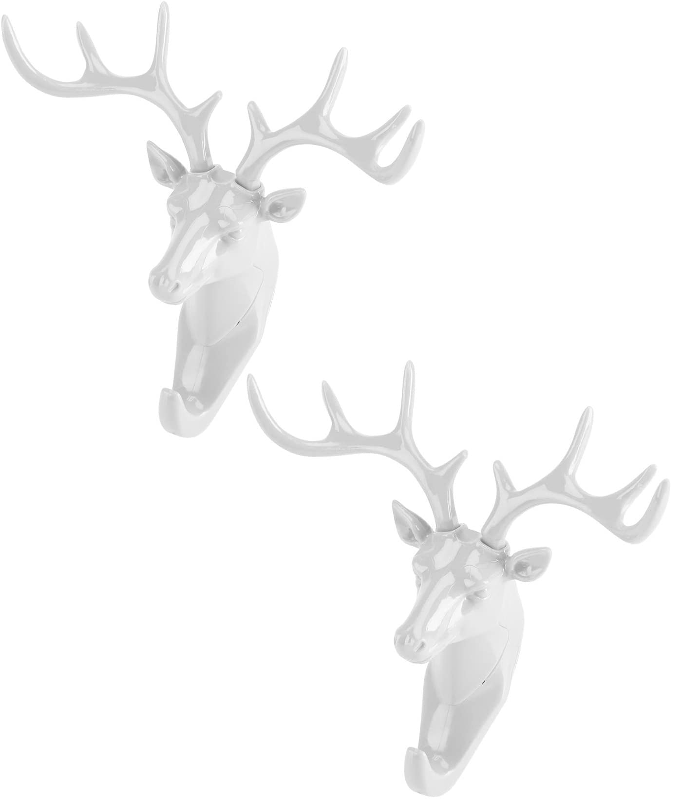 pepplo Vintage and Rustic Wall Hooks in The Shape of Deer Wall Mounted Key Holder with 9 Hooks (White, Pack of 2) (B0BVG2Y859) Amazon Price History, Amazon Price Tracker