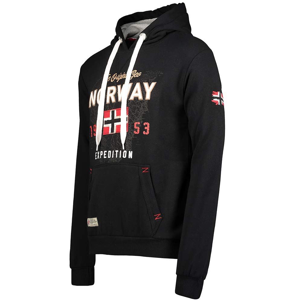 GEO Norway Guitre Men - Sweat À Capuche Et Poche Kangourou pour Homme - Sweats Shirts Hood Logo Homme - Sweat Shirt Hoody Chaud Manches Longues - Hoodie Sport Casual Regulier