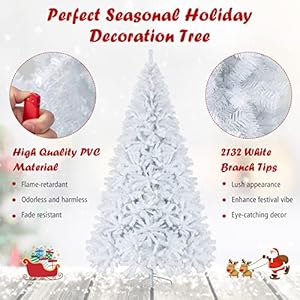 Gopluswhiteartificialchristmastree9ftpremiumunlithingedsprucefulltreewithmetalstandeasyassemblyforindoorandoutdooruse Urban Country Home Decor Goplus white artificial christmas tree 9ft premium unlit hinged spruce full tree with metal stand easy assembly for indoor and outdoor use urban country home decor