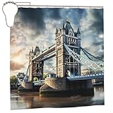 Polyester imperméable durable : fabriqué à partir de tissu 100 % polyester imperméable (respirant et durable), ce rideau de douche épais à imprimé historique de la vieille tour de Londres reste en bon état pendant des années d'utilisation dans la salle de bain.