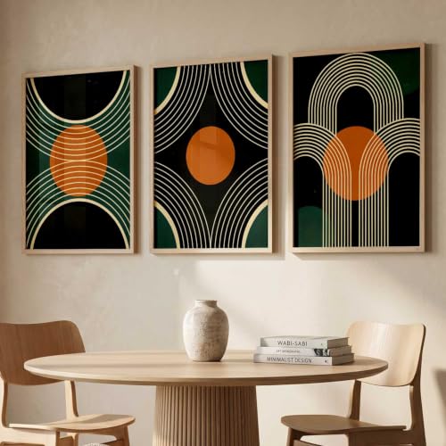 Image of kotart Boho Art Home Decoration Painting | Aesthetic Paintings With Frame For Living Room Bed Room Hotel Wall Decor Digital Reprint Set of 3 (20x30 Inch)