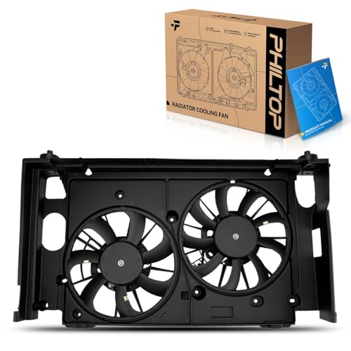 PHILTOP 621369 Radiator Cooling Fan Assembly, Compatible with 2010-2015 Prius, 2012-2018 Prius V, Prius Plug-In, 2011-2017 CT200h, Replace # 621-369, 76270, FA70804, 1636128360, 1636137010, 1636137020