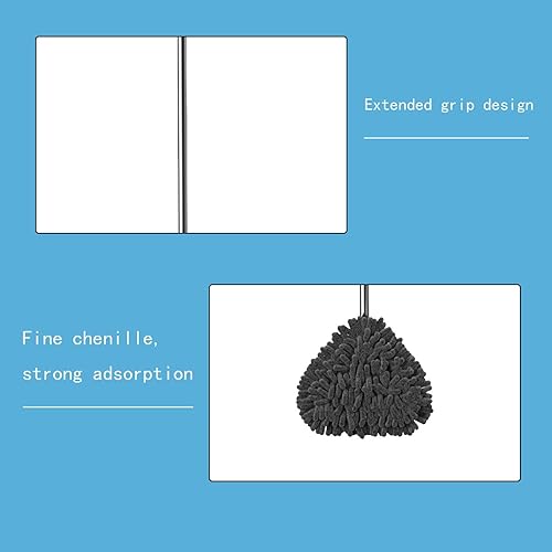 Miniatura 7 de Trapeador de triángulos de felpilla, trapeador triangular giratorio de 180 grados para limpieza de suelos de pared para el hogar, bañera, inodoro,