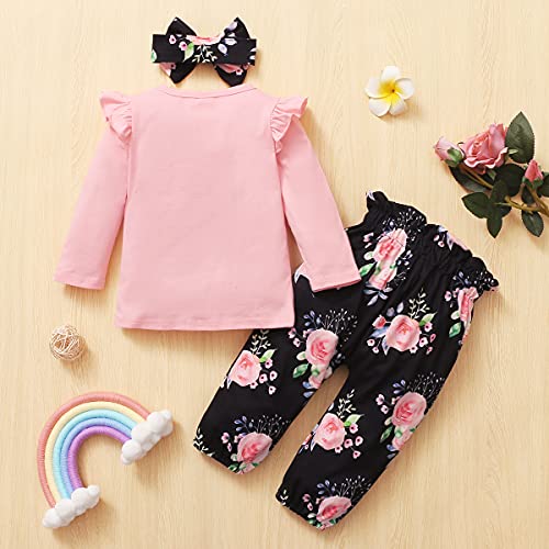 WeoTca Kleine Große Schwestern Passende Kleidung Outfits Kleinkind Baby Mädchen Strampler / T-Shirt+Hose mit Blumenmuster+Stirnband Kleidung Set - Image 7