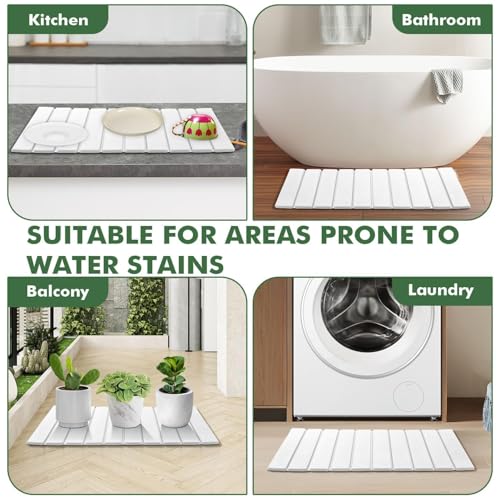 Alfombrilla de diatomeas para baño y cocina, pack de 2 placas secantes multiusos de 23x15" 3