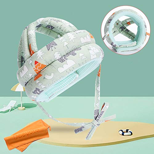 DEEYOTA 赤ちゃん あたま ガード 赤ちゃんヘルメット 通気性をアップグレード 安全 衝撃緩和 転倒防止 360°頭部の保護 出産祝い 子供 ベビー用品 女の子 男の子 緑の森