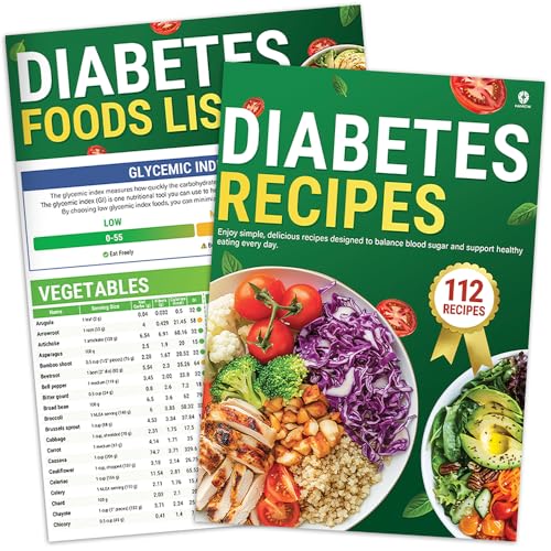 Diabetes Food List & Meal Planner for Beginners Diabetic Cookbook for Type 1 Type 2 & Prediabetic Diabetic Gifts for Women & Men