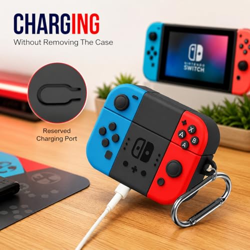 Image of New Silicone Case Compatible with Oneplus Buds Nord 3 Pro (2024) Protective Soft Silicone 360 Full Protection Dust-Proof Shockproof Case Cover with Hook (Cover Only) (Game)