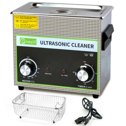 Onezili ONEZILI-3L NEW03 Ultrasonic Cleaner 3L 0.8Gal 120W Ultrasonic Jewelry Cleaner With Heater And Timer For Tool Parts Carburetor Watch Glasses Denture Coin cover