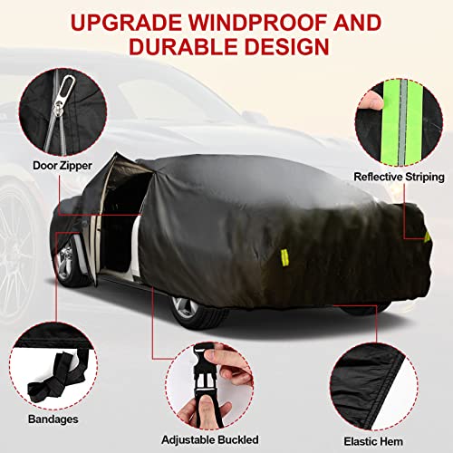 Image of Car Cover for Ford Mustang 2005-2023 6 Layers All Weather 210T Windproof Waterproof All Weather Protection Outdoor Covers Compatible with Ford Mustang