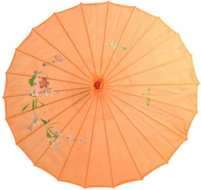 Patio Umbrella, Chinese Vintage Silk Umbrella Parasol, Excellent Polyester Fabric, Exquisite Flower Pattern, Suitable for Sun Days, Wedding