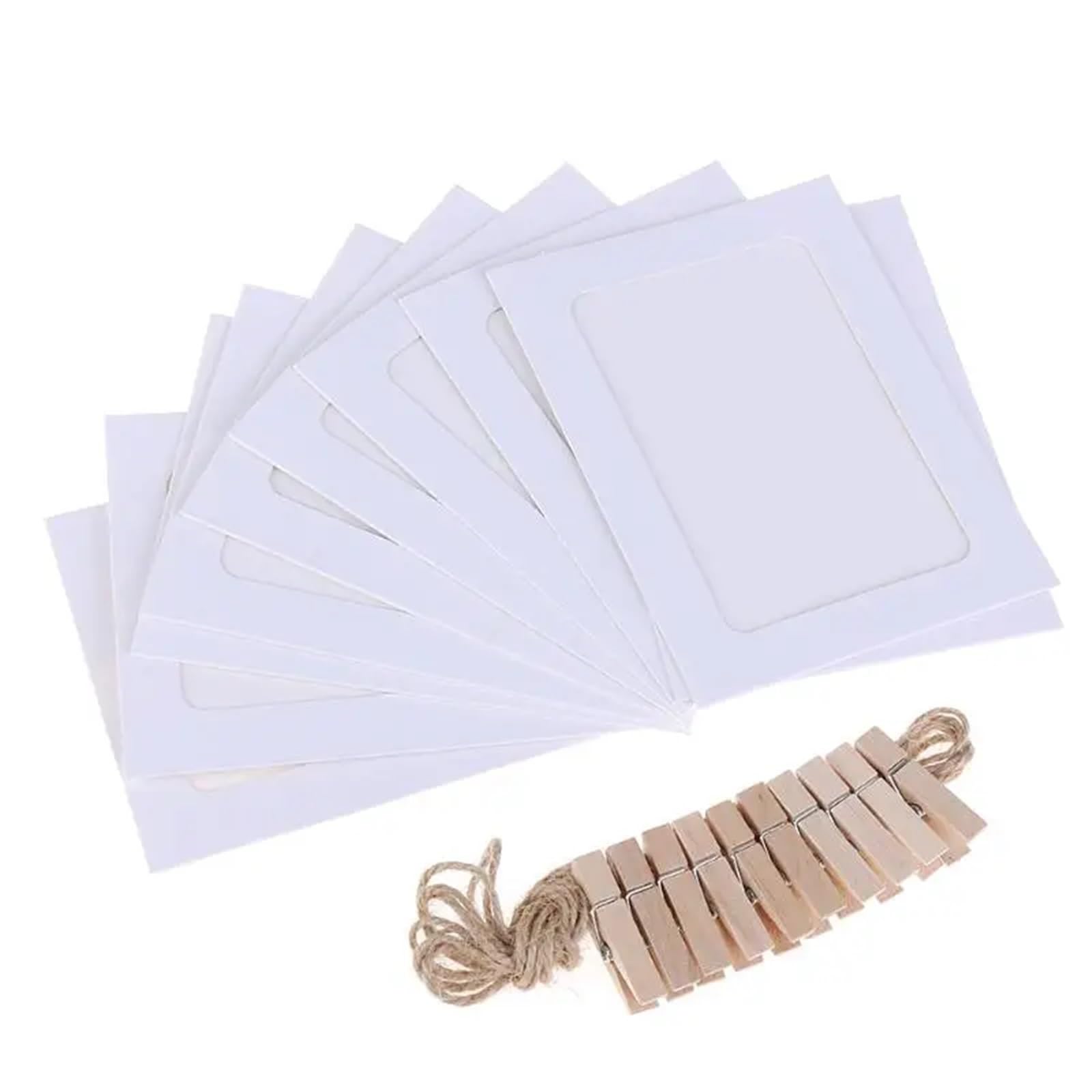 Gwyzax Cardboard Photo Frames 50PCS DIY Photo Frame Paper Picture Wall Decoration For Wedding Graduation Party Photo Booth Props Wall hanging Photos Frames(WHITE,4 Inch)