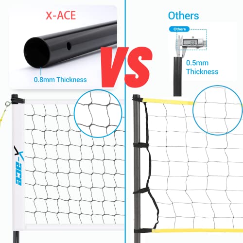 Volleyball Net Set For Backyard - Outdoor Portable Volleyball Net System With Adjustable Height Poles And Soft Volley Ball - All In One Carry Bag #TOP3