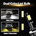 CIIHON 881 889 886 LED Fog Light Bulbs Dual Color 35W 1900LM 3030 SMD 6000K White+ 3000K Yellow 894 896 898 LED Fog Light Bulbs Lamp DRL Replacement 881 led bulbs Pack of 2