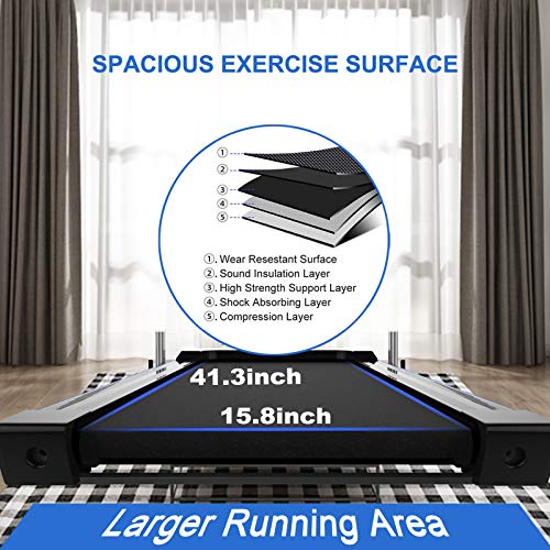 Image of Ryride-2.5 Horsepower Home Folding Treadmill, no Need to Install Folding Treadmill-Remote Control and LED Display, Suitable for Walking, Running, Jogging, Suitable for Home Office use (Blue)
