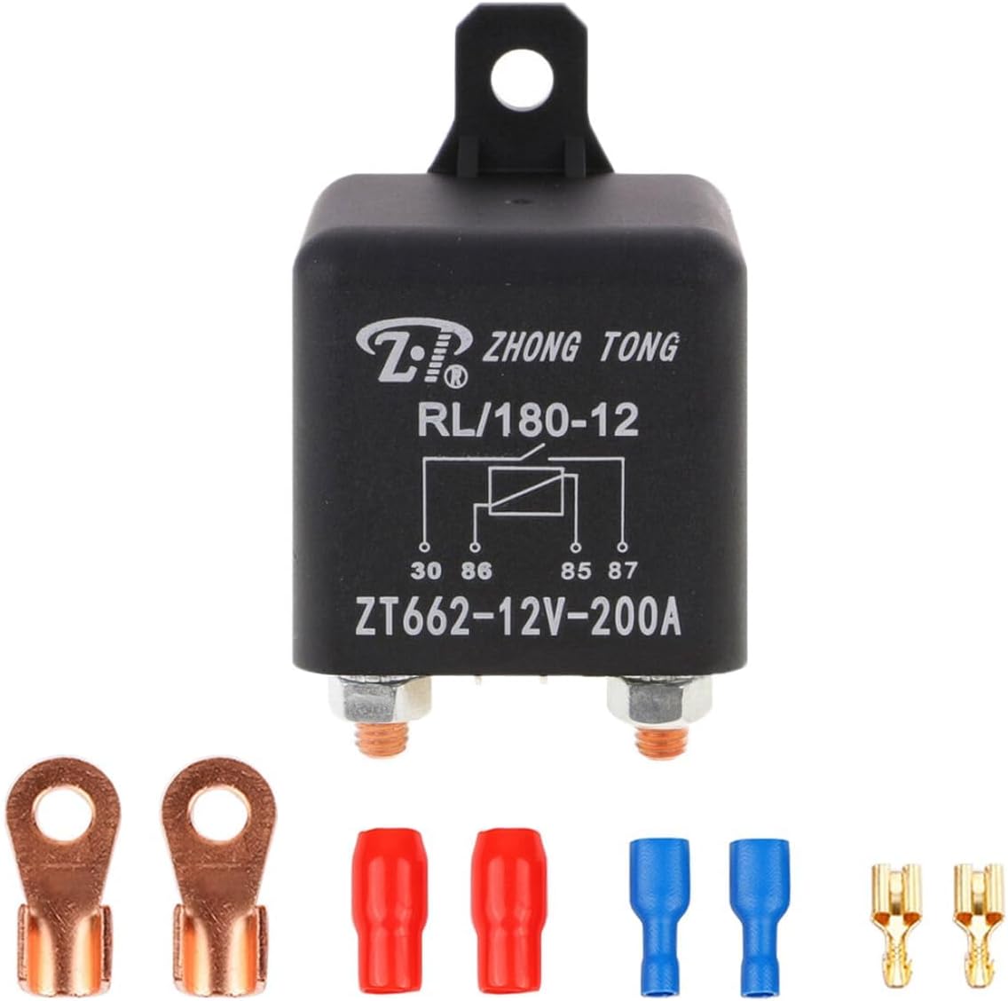 12V 120A Car Starter Relay SPST 4-Pin Automotive Relay Battery Isolator Relay Heavy Duty Car Starter Relay 4-Pin Vehicle Relay Normally Open Relay Switch Changeover Relay ON/Off