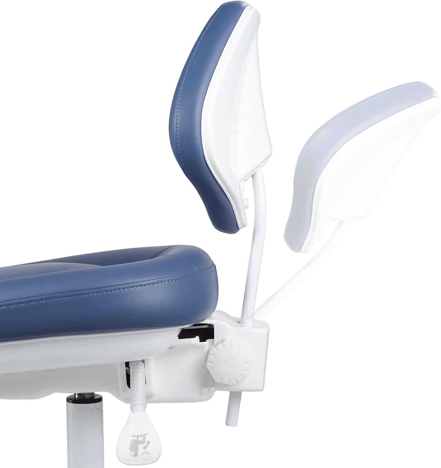 Ergonomic Adjustable Dental Stool with Backrest - Doctor's Medical Chair with Premium Microfiber Leather Upholstery