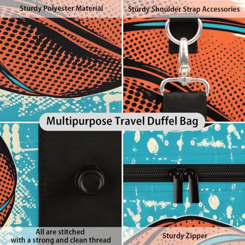 Sports Travel Duffle Bag, Sports Gym Bags for Women Men, Carry On Weekender Overnight Bag, Basketball Workout Hospital Airplane Trips Bag3