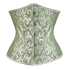 Zhitunemi Women's Lace Up Boned Jacquard Brocade Waist Training Underbust Corset