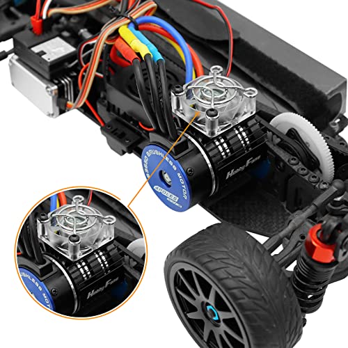 Hobby Fans Rc Motor Heat Sink With 5V Cooling Fan Colorful Light Motor Fan Fit 540 550 3650 F540 3660 3670 Size Brushless Motor Engine Motor Heatsink For 1/10 Rc Car Truck Buggy Crawler #TOP5