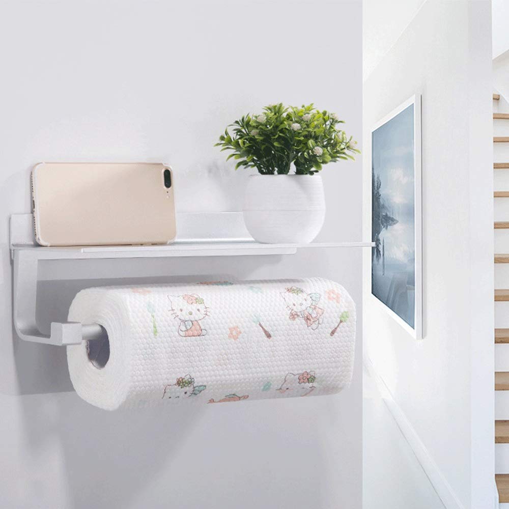 Uchwyt na papier toaletowy - uchwyt z półką telefon, montowany ścianie, ze stali nierdzewnej, dozownik do papieru toaletowego w rolkach, stojak przechowywania akcesoriów łazienkowych