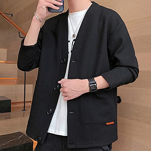 FJLTDCP カーディガン メンズ 秋服 メンズ 羽織 和風 Vネックジャケット カジュアル 無地 アウター おしゃれ大きいサイズ コート和式カーディガン ボタン カジュアル 長袖 おしゃれゆったり 春秋服大きいサイズ春秋冬服メンズ の商品画像 3