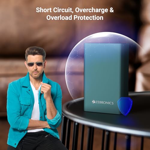 Image of ZEBRONICS EnergiTank 20MR1, Metal Power Bank, 20000 mAh, 22.5W Super Fast Charging PD 3.0 (PPS), Dual Type C & USB Port, LED Indicator, for iPhone, Android, Tablets, Airpods (Olive)