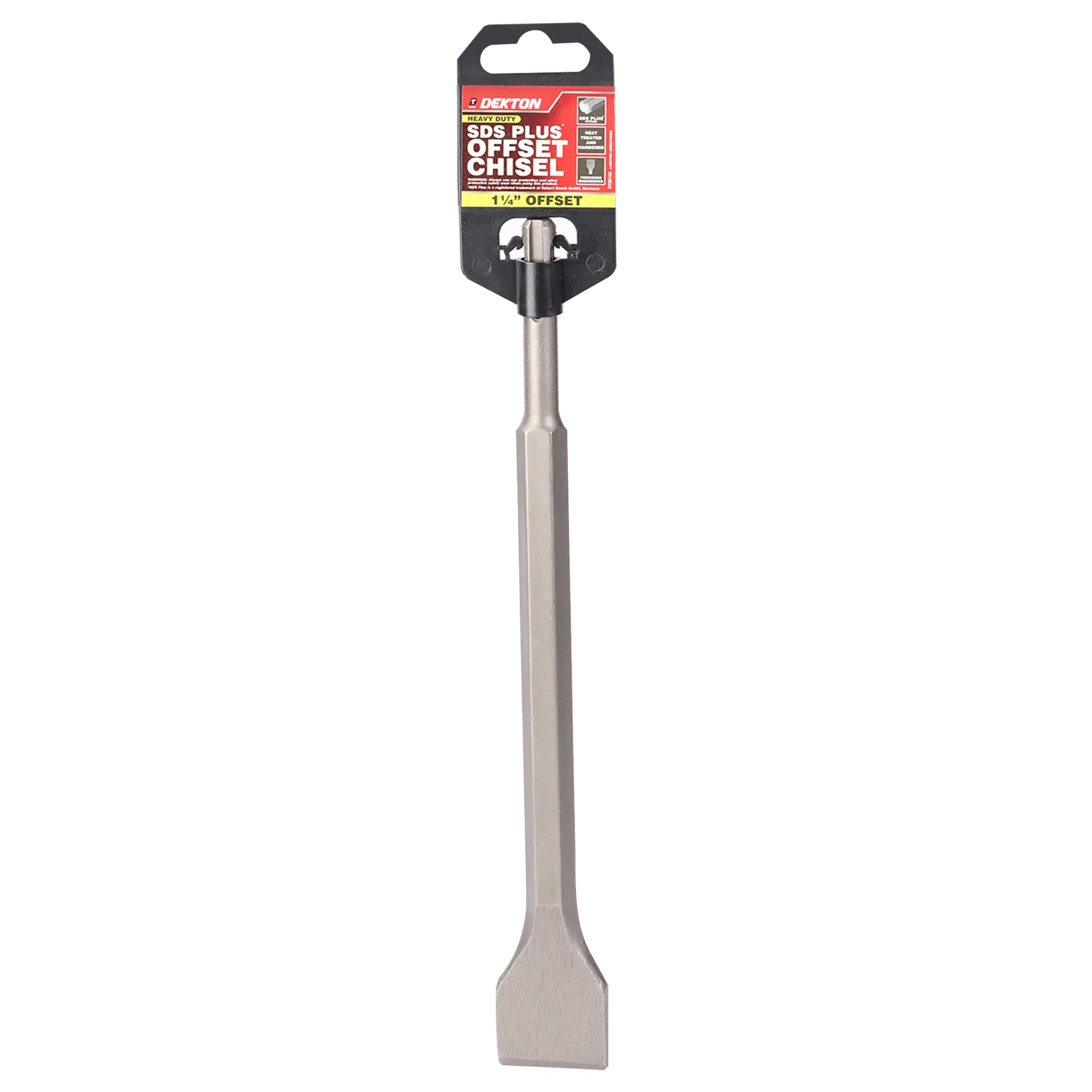 Dekton Silver Sds Plus Chisel 1.25" | Steel-Alloy Construction | Hardened & Tempered For Long-Lasting Durability | Sds Plus Fitting For Secure & Efficient Performance | Ideal For Concrete & Masonry Work