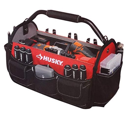 Husky 17in. Open Tool Tote w/ Rotating Handle by Husky