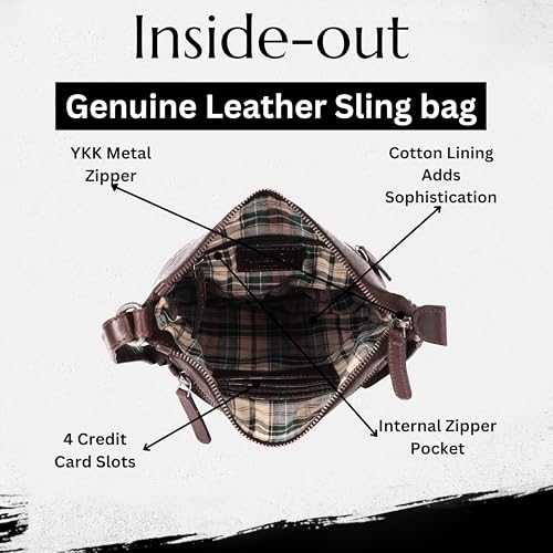 8.25 Inch Genuine Leather Crossbody Sling Bag for Women - Trendy Casual Office Bag with Adjustable Strap4