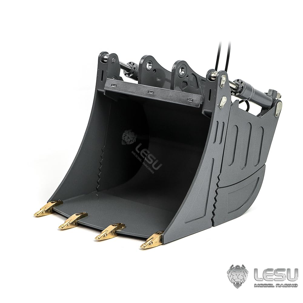 LESU 1/14 excavadora RC hidráulica pala plegable para ET35 excavadora niño juguete acero inoxidable gris pintado piezas de metal