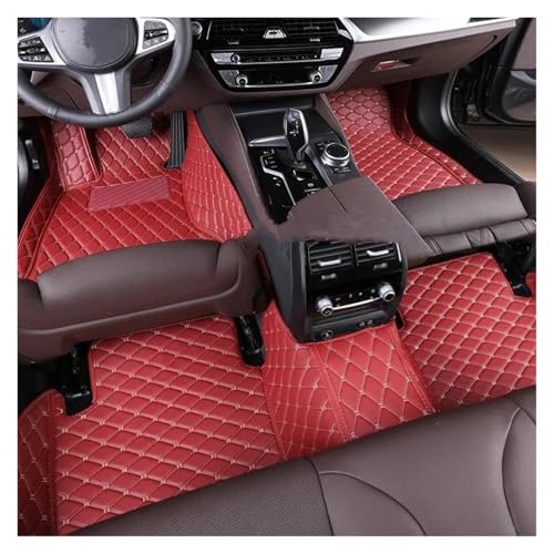 Alfombrillas Alfombrilla Piel sintética para Mazda 6 GH 2007 2008 2009 2010 2011 2012 Antideslizante Impermeable para Interior Alfombras Tapete(Vino Rojo)