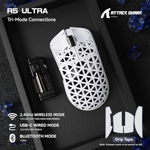 Souris Ultra Légère 39g Attack Shark R5 PC Mac PAW3950MAX
