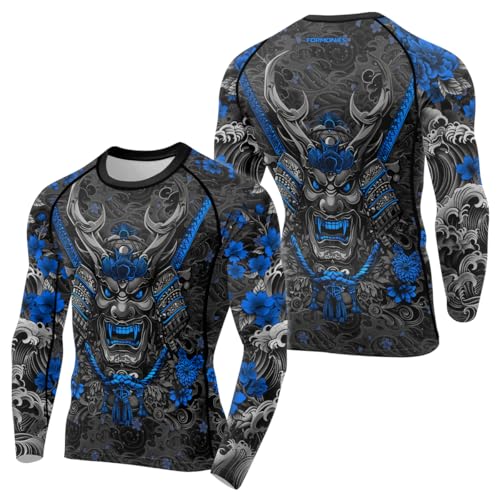 Samurai Compression Long Sleeve Rashguard Baselayer Athletic Sports T-Shirts for MMA BJJ Grappling