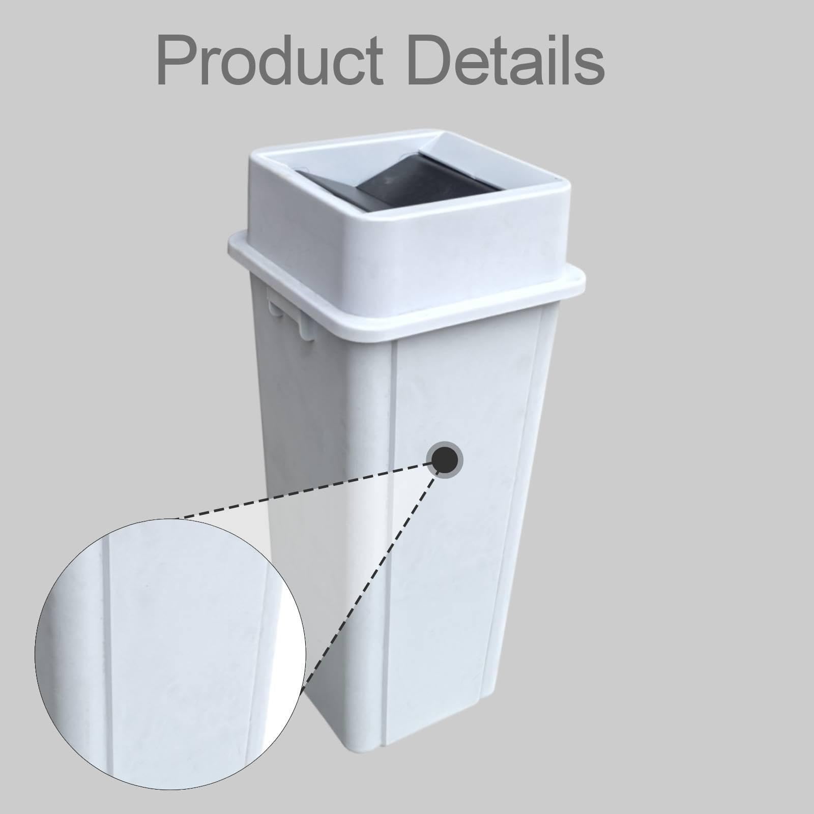 Cubo de Basura Cuadrado para Cocina, con Tapa abatible, contenedor de residuos para Uso Industrial, Interior, Exterior y Escolar, 90l