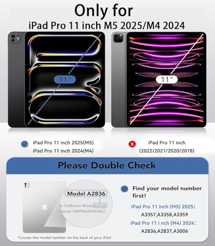 Coque iPad Pro 2024 11 M4 BENTOBEN protection souple noire - 2