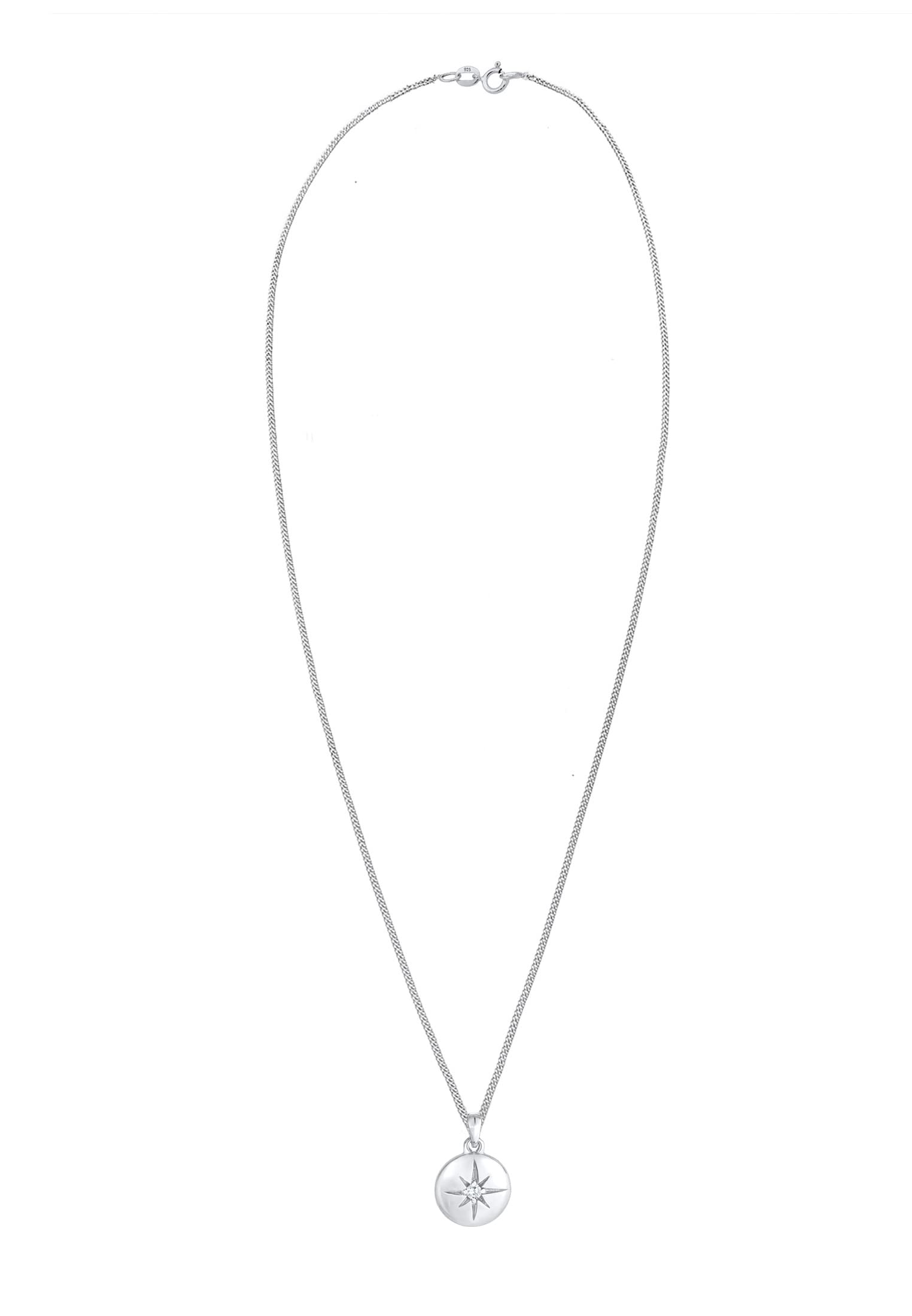 Elli Halskette Damen Plättchen Anhänger Stern mit Zirkonia Kristallen