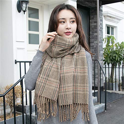 Écharpe écossaise grise en faux-cachemire pour femme, le plaid doux de votre hiver
