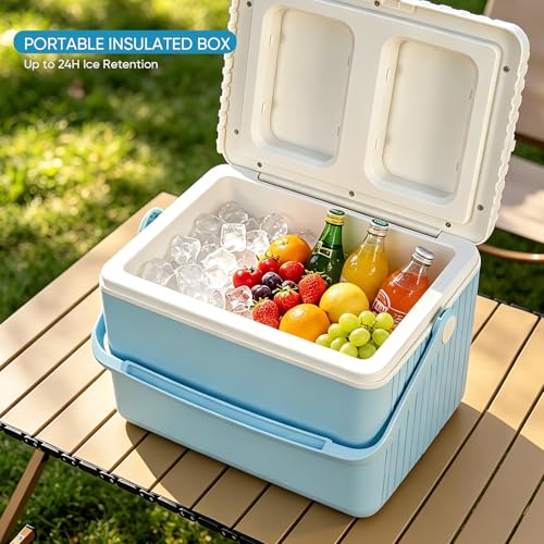 Image of 6Qt 13Qt 19Qt Northroad Camping Coolers,Stylish Macaron Color Durable Hard Cooler,Portable Insulated Ice Chest with 24 /48 Hour Ice Retention,Multi- Size for Camping,Picnic,Beach,Travel